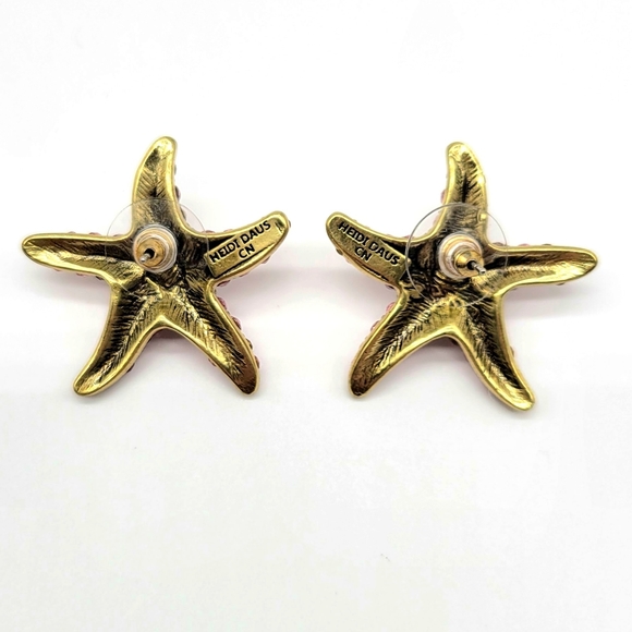 Heidi Daus Pink Tourmaline Swarovski Crystal Starfish Earrings and Necklace Set - Picture 8 of 10